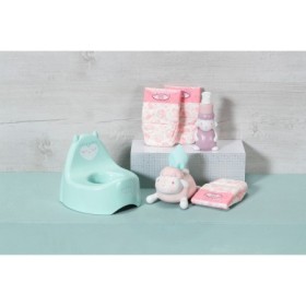 Baby Annabell Set accesorii baie: olita, scutece, suport servetele si dispenser sapun pentru papusi 36 cm si 43 cm